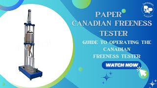 Paper Canadian Freeness Tester  Beating and Freeness tester  PAPTECH [upl. by Darcie]