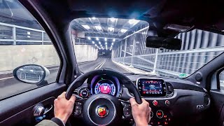 2019 Abarth 595 esseesse AKRAPOVIC Exhaust 180PS NIGHT POV DRIVE Onboard 60FPS [upl. by Acsirp]