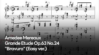 Amedee Mereaux  Grande Etude Op63 No24 quotBravuraquot Easy verSheet Music [upl. by Asilla]