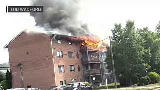 Woman hurt residents displaced by West Falls Church apartment building fire  NBC4 Washington [upl. by Carlos290]