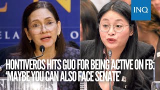 Hontiveros hits Guo for being active on FB ‘Maybe you can also face Senate’ [upl. by Notyalk568]