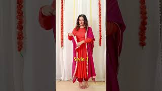 5 ways to Style Dupatta with Suit festivewear dupattasetting perkymegshindi [upl. by Atneciv252]