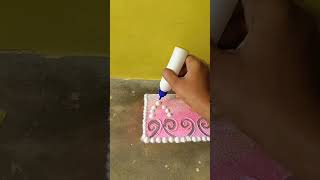 Simple border Rangoli designs for Diwali rangoli video easyrangoli [upl. by Imorej]