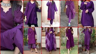 Extremely Beautiful Purple Dress Design Purple Pakistani Dresses Purple Colour Combination 2024 [upl. by Hgielram]