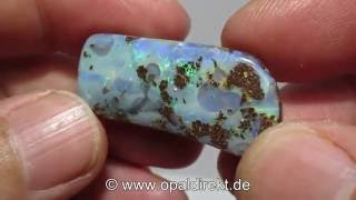 Opal Boulderopal Opal mit Bohrung 003612 b [upl. by Letram]