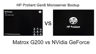 Boot up Matrox vs Nvidia on HP Proliant Gen8 Microserver [upl. by Aiem406]