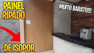 COMO FAZER PAINEL RIPADO DE ISOPOR GASTANDO EXTREMAMENTE POUCO  FAÇA VOCÊ MESMO  É FÁCIL DECORAR [upl. by Eremaj589]