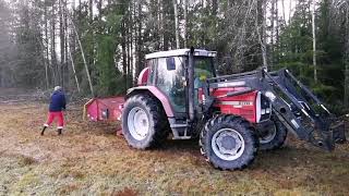 Massey Ferguson 6170 Turbo and TP 200 woodchipper [upl. by Eneles]