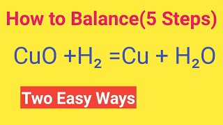 CuO H2 Cu H2O Balanced EquationCopper iioxide  Hydrogen Copper plus Water Balanced Equation [upl. by Sontich613]