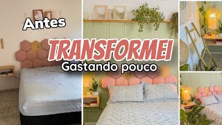 TRANSFORMEI MEU QUARTO GASTANDO POUCO diy reforma decoração [upl. by Maureene]