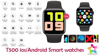 T500 Smart Watch for Andorid and IOS Unboxing and Review [upl. by Eskil]