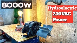 Innovative Way get 8000W Auto water pressure PowerFul Hydroelectric Electricity generator [upl. by Eleinad]