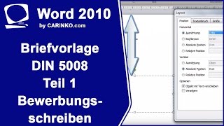 Erstellung einer BriefvorlageBrief DIN 5008 Teil 1  Bewerbungsschreiben MS Word  carinkocom [upl. by Atlee]