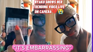 NYAKO SHOWS HER TRENDING NDS VIDEO LIVE ON CAMERA💔😭💔 [upl. by Annaujat52]