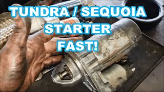 Fast overview of Tundra Sequoia 57L Starter Replacement without removing exhaust NNKH [upl. by Marchak901]