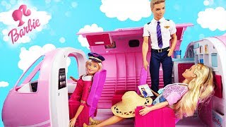 Poupées Barbie amp Ken Avion Glamour Unboxing Barbies Glamour jet Playset Toy unboxing [upl. by Piegari27]