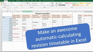 Make an awesome automatic revision timetableschedule [upl. by Dagnah]