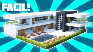 ✔ Como hacer una MANSION MODERNA en Minecraft para Survival Tutorial [upl. by Derinna]