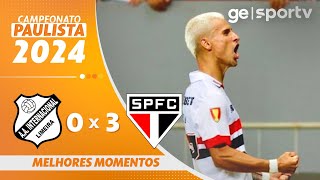 INTER DE LIMEIRA 0 X 3 SÃO PAULO  MELHORES MOMENTOS  CAMPEONATO PAULISTA 2024  geglobo [upl. by Maggy]