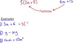 Factorising algebraic expressions [upl. by Jacky]