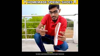 🤯Homemade Spring Shoes 😱BYMRINDIANHACKER CrazyXYZ MrBeast shorts [upl. by Einallem804]