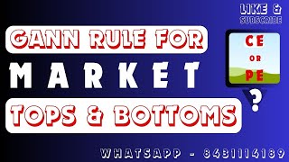 GANN RULES FOR MARKET TOP AND BOTTOM  Technical లెవెల్స్  SIT  తెలుగు [upl. by Barcot]