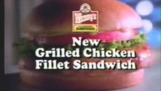 1990 Wendys Grilled Chicken Fillet commercials [upl. by Eckel494]