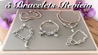 Pandora Bracelets Reviewed Pandora Me  Beads and Pavé  Chunky Infinity Knot  TBar  Multistrad [upl. by Gower]