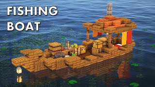 Minecraft  How to build a Fishing Boat Tutorial [upl. by Corin80]