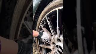 Dirty Wheel Deep Clean satisfying carwash [upl. by Aicekat]