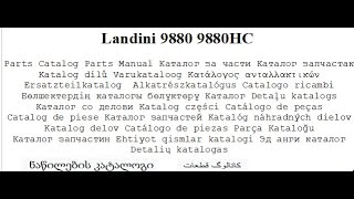 Landini 9880 9880HC  Parts Catalog [upl. by Deva]