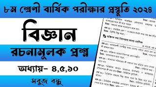 ৮ম শ্রেণি বিজ্ঞান অধ্যায়ঃ ৪৫ ও ১০  রচনামূলক প্রশ্নসমূহ  বার্ষিক পরীক্ষা ২০২৪  Final Exam 2024 [upl. by Ettelrats665]