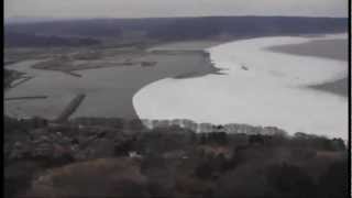 Tsunami at Kuji port Iwate Prefecture helicopter view [upl. by Aehsan]