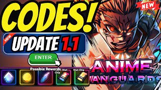 🆕 NEW CODES All Working Anime Vanguards Codes 2024  New update 11 codes in Roblox Anime Vanguard [upl. by Raclima]