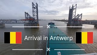 Mv Kwintebank arriving in the port of Antwerp  ship navigation time lapse video [upl. by Ashjian]