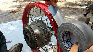 Como hacer un rin de moto TUBELESS [upl. by Rooke165]