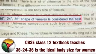 CBSE class 12 textbook teaches 362436 is the ideal body size for women [upl. by Herates]