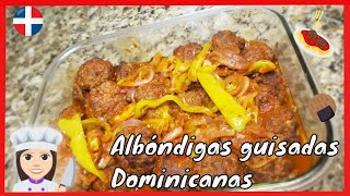 🚨🍅ALBÓNDIGAS de RES DOMINICANA fritas y guisadas paso a paso🤤 SORPRESA al FINAL❤ [upl. by Balduin]