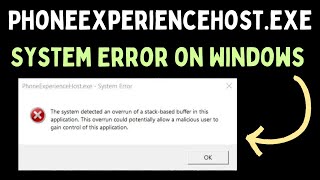 How to Fix PhoneExperienceHostexe System Error on Windows 11 [upl. by Teplitz335]