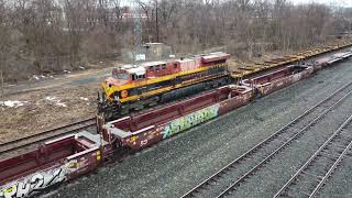 Drone Railfanning Norfolk Southern Harrisburg Yard Amtrak Station City of Harrisburg PA [upl. by Izy]