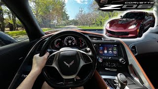 Corvette C7 Z06 Drive Pov Straight Piped INSANE 650 HP C7 Z06 ACCELERATION [upl. by Leamsi]