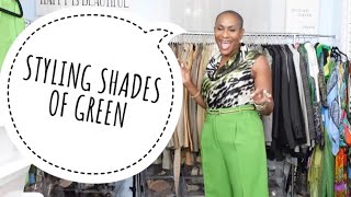 Varying shades of green styling  Wearing all shades of green this week  style fashion ootd [upl. by Islean]