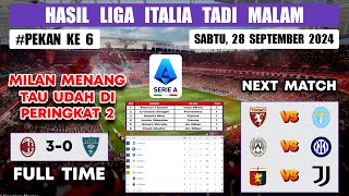 Hasil liga italia 2024 tadi malam AC Milan Vs Lecce  Klasemen liga italia Terbaru [upl. by Osborn]