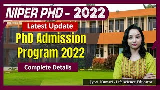 NIPER PhD Admission Program 2022 [upl. by Hacker]