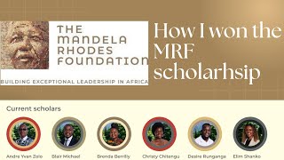 How to get the Mandela Rhodes Foundation Scholarship [upl. by Fruma]