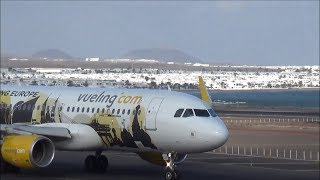 Awesome Livery Vueling Airbus A320214 Sharklets quotLinking Europequot at Arrecife Lanzarote [upl. by Ansell]