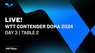 LIVE  T2  Day 3  WTT Contender Doha 2024 [upl. by Eem]