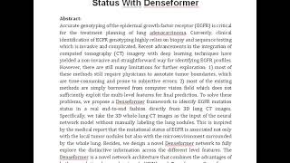 End to End Prediction of EGFR Mutation Status With Denseformer [upl. by Nilcaj]