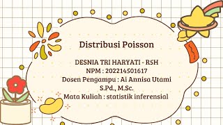 DISTRIBUSI POISSON  STATISTIK INFERENSIAL [upl. by Nilyac]