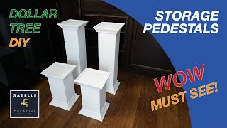 DIY Wooden Storage Pedestals Tutorial  Dollar Tree [upl. by Claudette751]